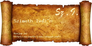 Szimeth Iván névjegykártya