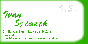 ivan szimeth business card